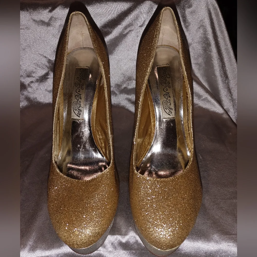 Naughty monkey gold glitter with some silver glitter chunky platforms 6 - Picture 6 of 12